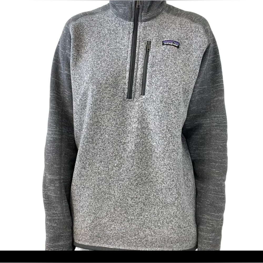 Patagonia Mens Gray Better Sweater Quarter Zip Sweatshirt Jacket Sz small
